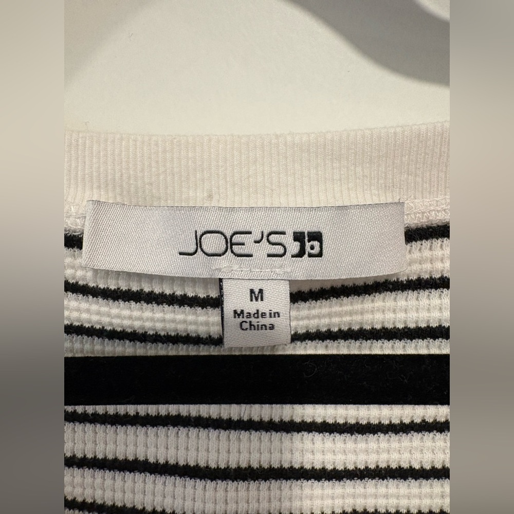 Joe's Jeans The Gisele Black and White Striped Short Sleeve Top | Size Medium - Picture 4 of 4